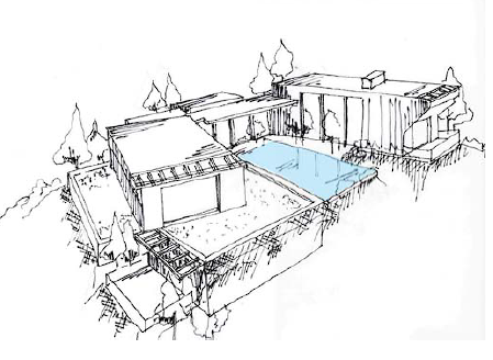 dibujo arquitectonico de villa de lujo creaado por un estudio de arquitectura en la costa del sol